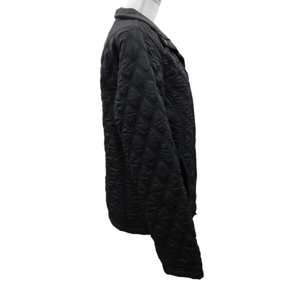 Eddie Bauer Black Quilted Jacket Women’s Size M Minimalist Preppy Casual Core - Picture 2 of 10